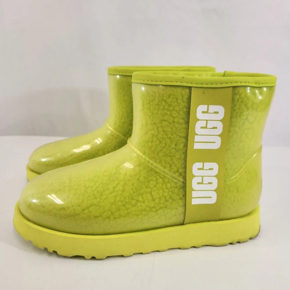 UGG Classic Clear Mini Boots Womens Size 6 Lime Green With Shoe Box - Picture 3 of 10